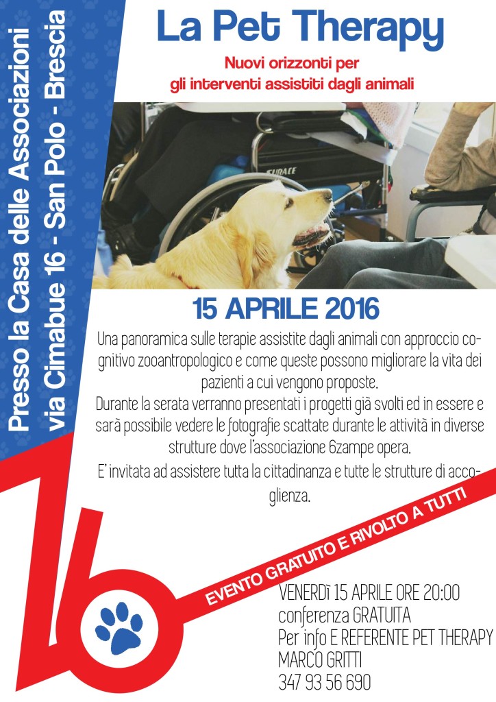 Conferenza gratuiti sulla Pet Therapy @ Casa delle Associazioni | Brescia | Lombardia | Italia